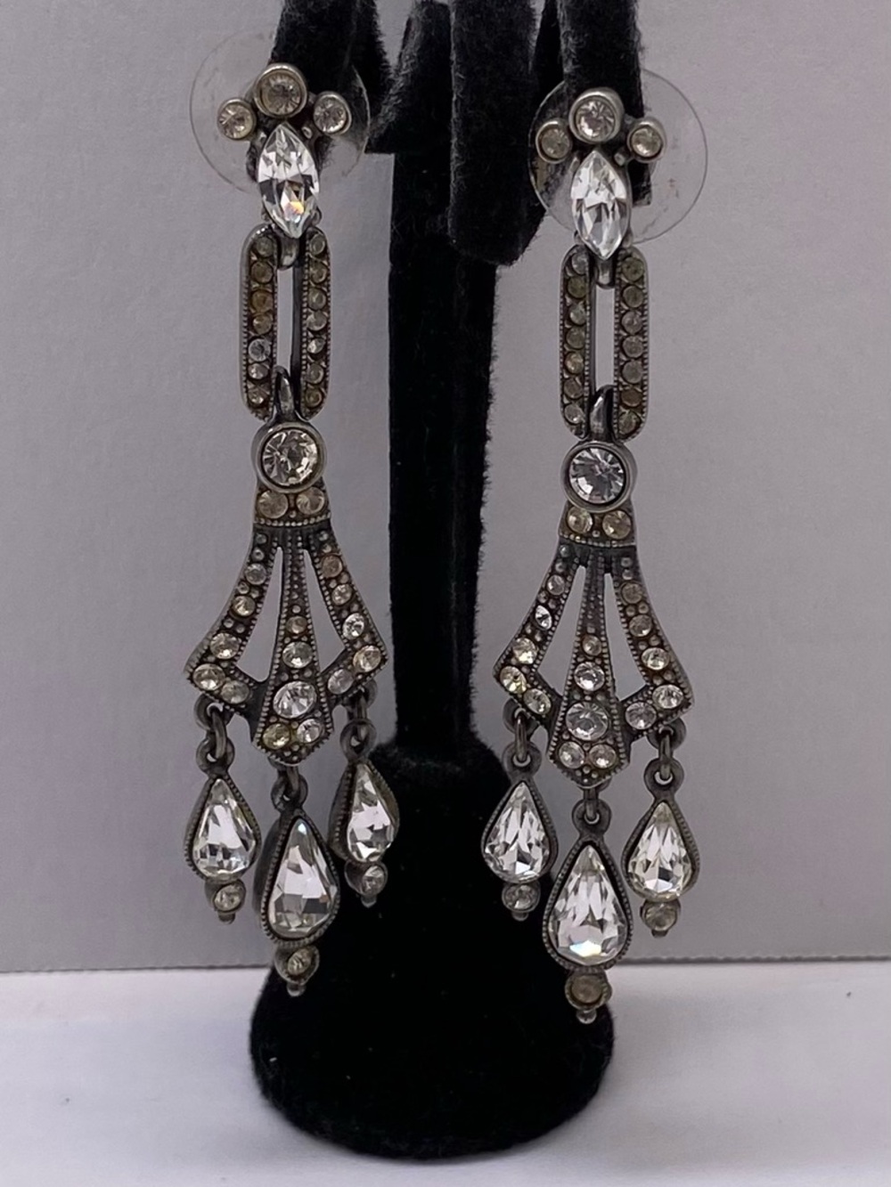 Vintage Ben Amun Crystal Dangling Earrings
